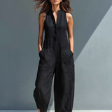 Sleeveless Linen Blend Jumpsuit, view 5