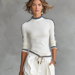 Sports set with stand-up collar top and loose drawstring trousers, view 2