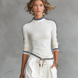 Sports set with stand-up collar top and loose drawstring trousers, view 2