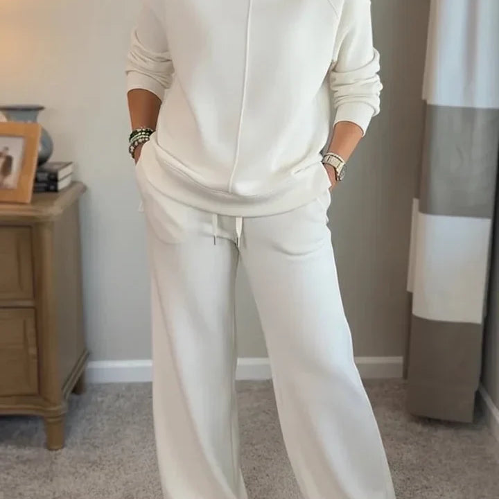 Colleen roll-neck two-piece set in White, view 8
