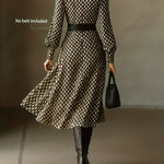 Zara diamond print belted dress, view 4