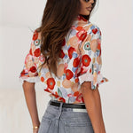Mylene colourful floral blouse, view 3