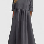 Cindy Cotton Midi Dress in Grey, view 2