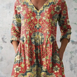 Lea warm floral blouse in Multicolour, front view