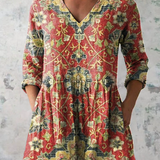 Lea warm floral blouse in Multicolour, front view