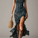 Mika boho retro maxi dress, view 6