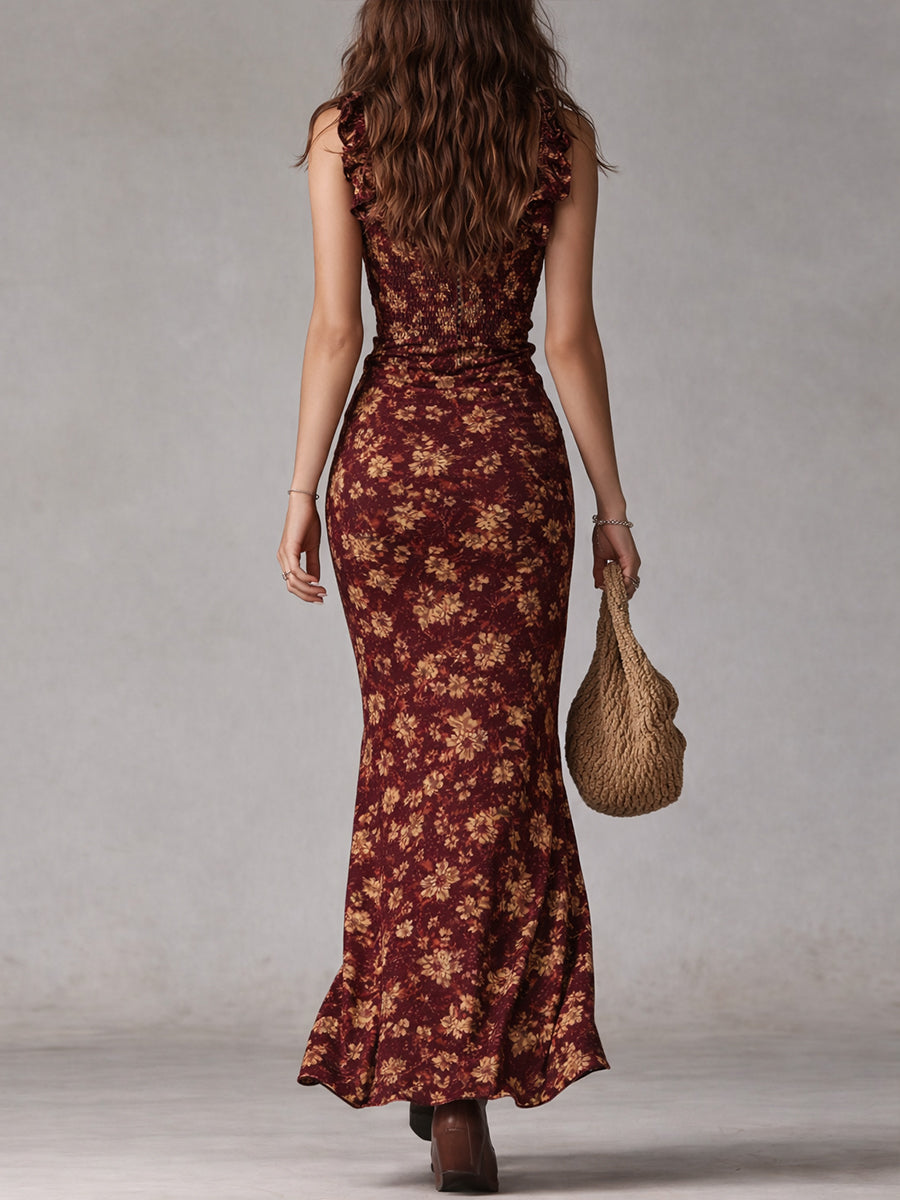 Mayfair retro print midi dress, view 8