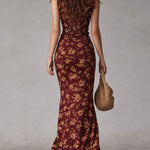 Mayfair retro print midi dress, view 8