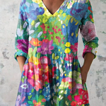Maelle patchwork blouse in Multicolour, front view