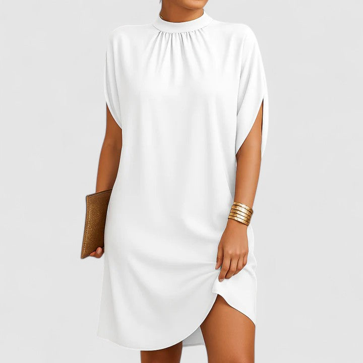 Larissa cut out shoulder dress in White, view 4
