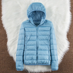 Metta baby blue hooded puffer jacket, view 2