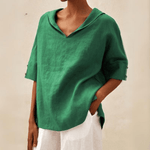 Marie coastal breeze oversized shirt in Olive Green, front view