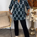 Janny geometric print blouse, view 5