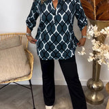Janny geometric print blouse, view 5