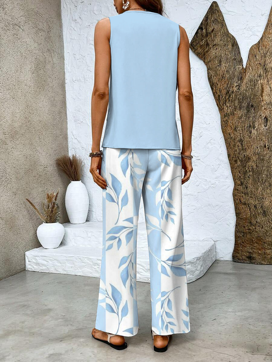 Sofia layered top and wide trousers set, view 9