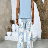 Sofia layered top and wide trousers set, view 9