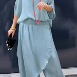 Manna chiffon wide-leg two-piece set in Blue, view 5