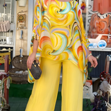 Cate printed two-piece summer set in Yellow, view 3
