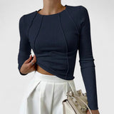 Rozminda long sleeve top in Marine Blue, view 3