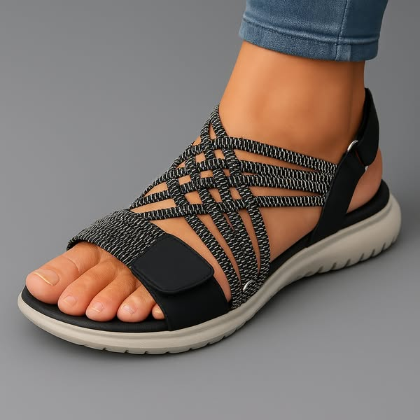 Levila crossover comfort sandals in Black, view 3