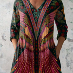 Manon deep red print blouse in Multicolour, front view