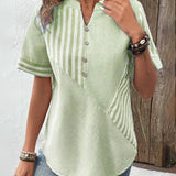 Lila soft striped blouse, view 7