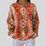 Sabrina | Red Folk Medallion Jumper