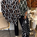 Janny geometric print blouse, view 9