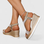Jessica Espadrille Wedge Sandals, front view