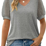 Helena V-neck blouse in Grey, view 9