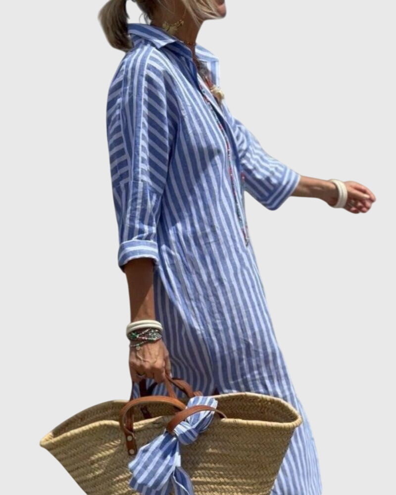 Ellen Classic Striped Dress, view 6
