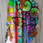Fenna artistic bloom print blouse in Multicolour, front view
