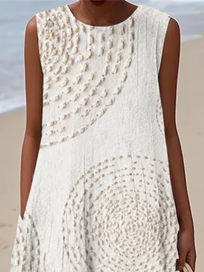 Oplena casual sleeveless print dress, view 2
