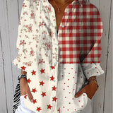 Elise country patchwork print blouse in Multicolour, front view