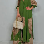 Moriel artistic print two-piece set in Green, view 5