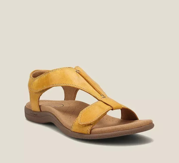 Charlotte Twin Strap Comfort Sandals in Yellow, view 4