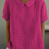 Wolla classic collared shirt in Dark Pink, front view