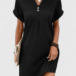 Massie draped dress in Black, view 2