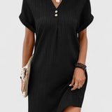 Massie draped dress in Black, view 2