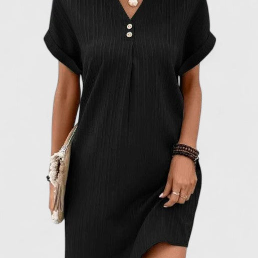 Massie draped dress in Black, view 2