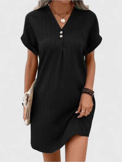 Massie draped dress in Black, view 2