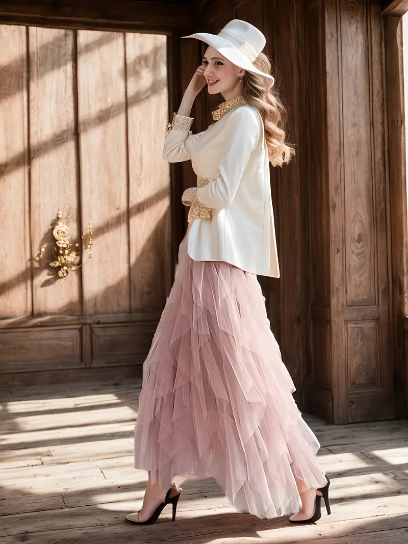 Cecil mesh layered tutu skirt, view 7