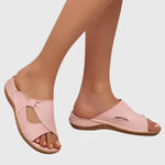 Anna Orthopaedic Slide Sandals in Pink, view 4