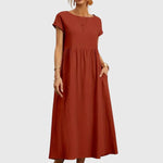 Giselle casual pocket dress in Brown, view 7