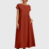 Giselle casual pocket dress in Brown, view 7