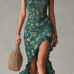 Mayfair retro print midi dress, view 10