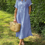 Cassandra Striped Shirt Dress, view 3