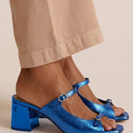Marguerite golden mule heel sandal, view 12