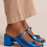 Marguerite golden mule heel sandal, view 12