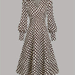 Zara diamond print belted dress, view 5